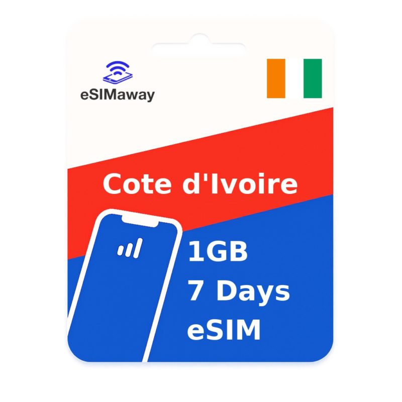 Cote d'Ivoire eSIM 1GB 7 Days