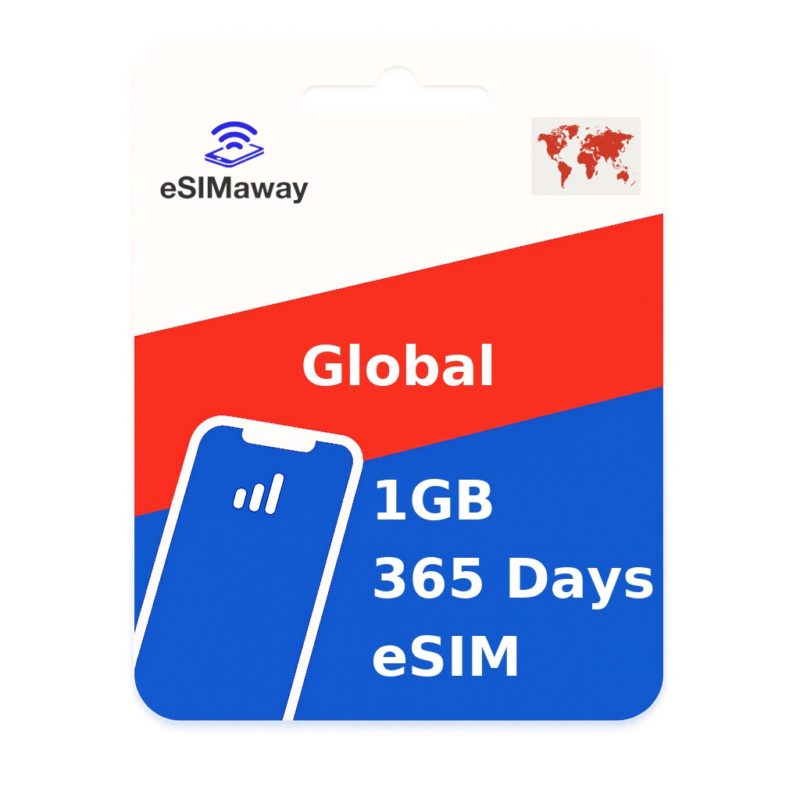 Global eSIM (139 Areas) 1GB 365 Days