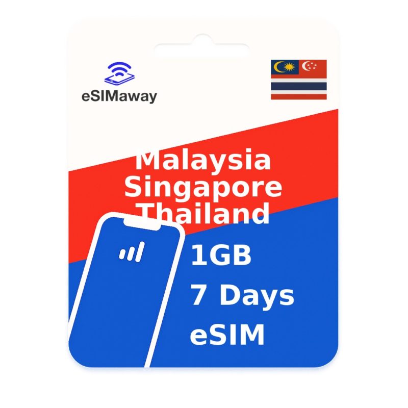 Malaysia & Singapore & Thailand eSIM 1GB 7 Days