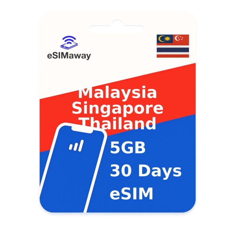 Malaysia & Singapore & Thailand eSIM 5GB 30 Days