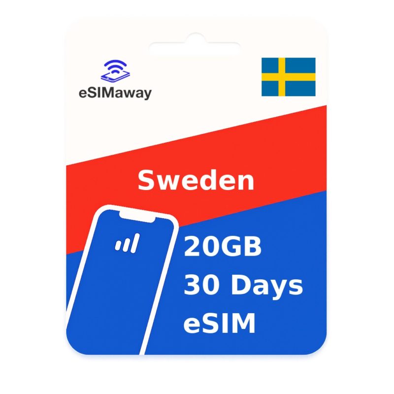 Sweden eSIM 20GB 30 Days